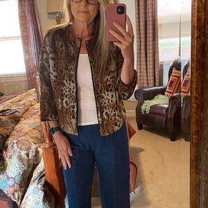 LuLaRoe Elegant Fur Brown Leopard Print Teddy Jacket
